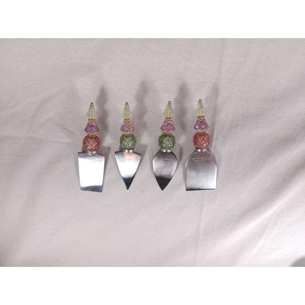 Venetian Ornaments Cheese wedge knife set‎ of 4 Boston Warehouse Decorative